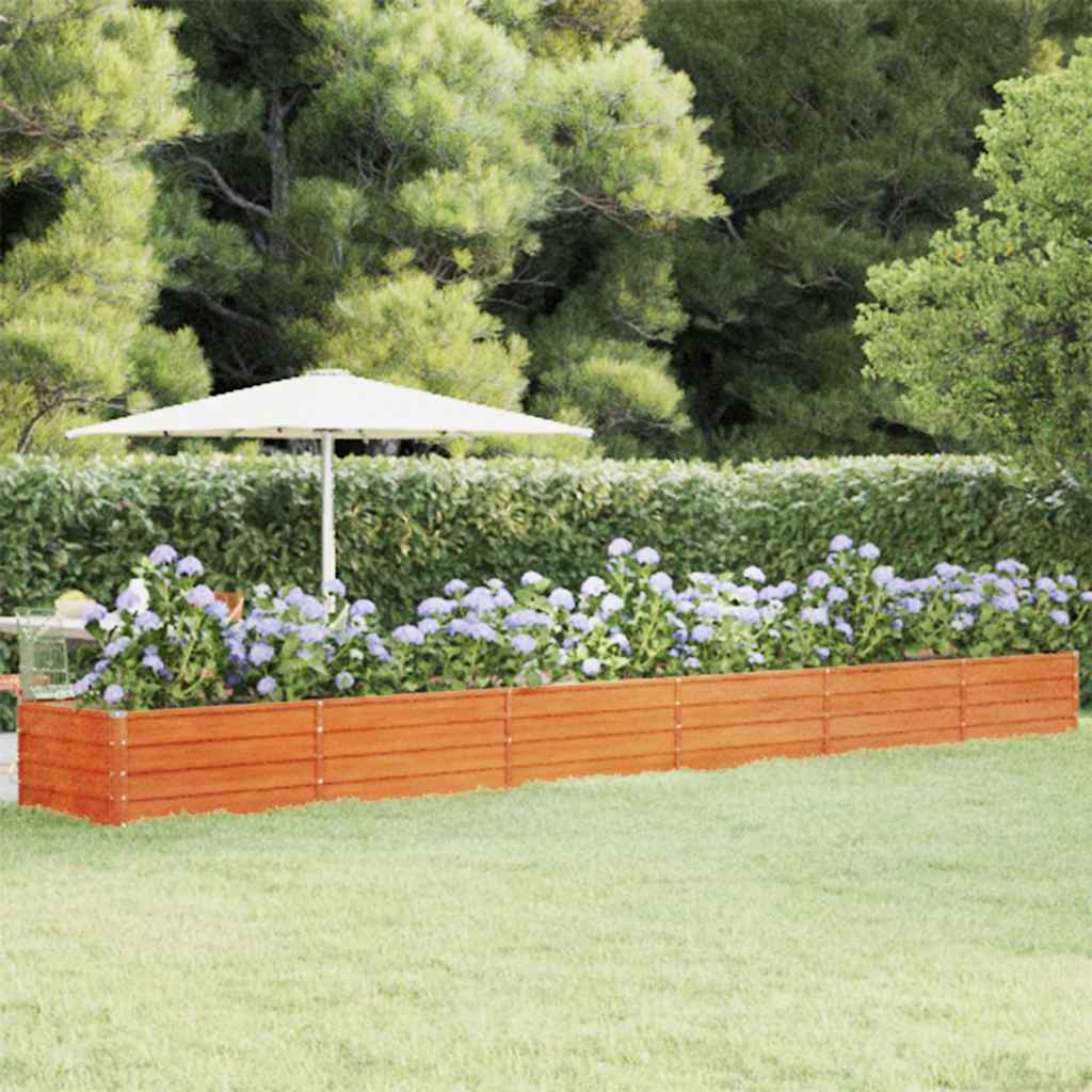 Vidaxl plantenbak verhoogd 600x80x45 cm cortenstaal roestig