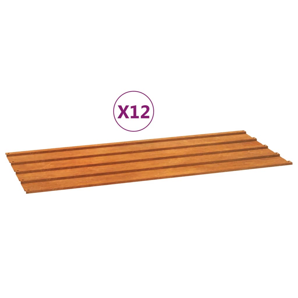 VIDAXL -Dachplatten 12 Stück 100x44 cm Cortenstahl rosa