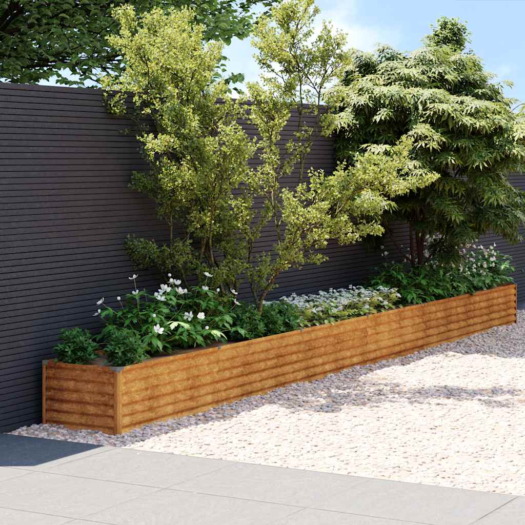 Vidaxl verhoogde tuinbak 580x50x36 cm cortenstaal