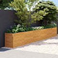 Vidaxl verhoogde tuinbak 578x50x69 cm cortenstaal