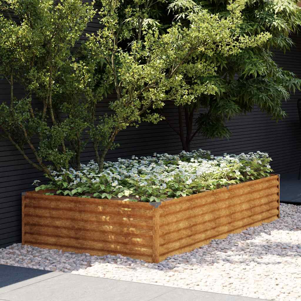 Vidaxl plantenbak verhoogd 195x100x36 cm cortenstaal