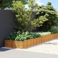 Vidaxl plantenbak verhoogd 960x100x36 cm cortenstaal