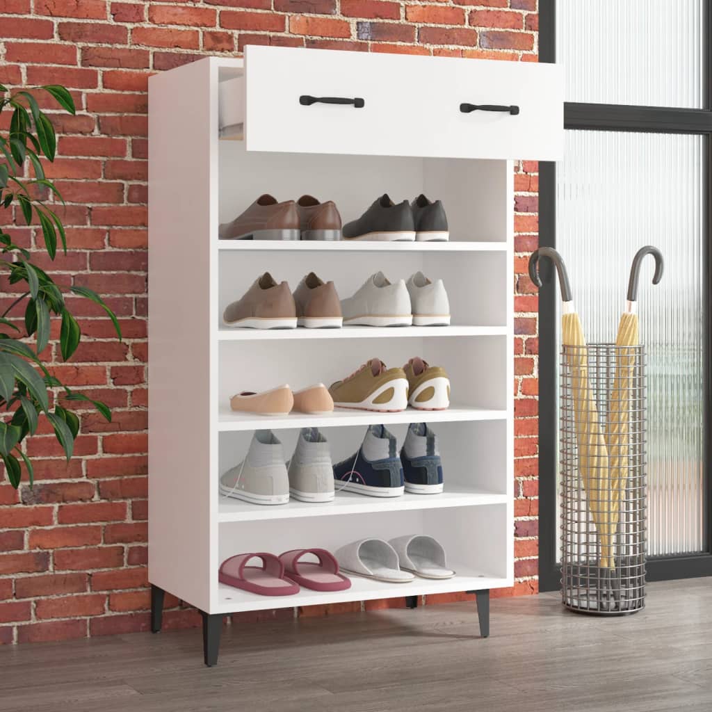 VIDAXL -Schuhschrank 60x35x105 cm ordentliches Holz weiß