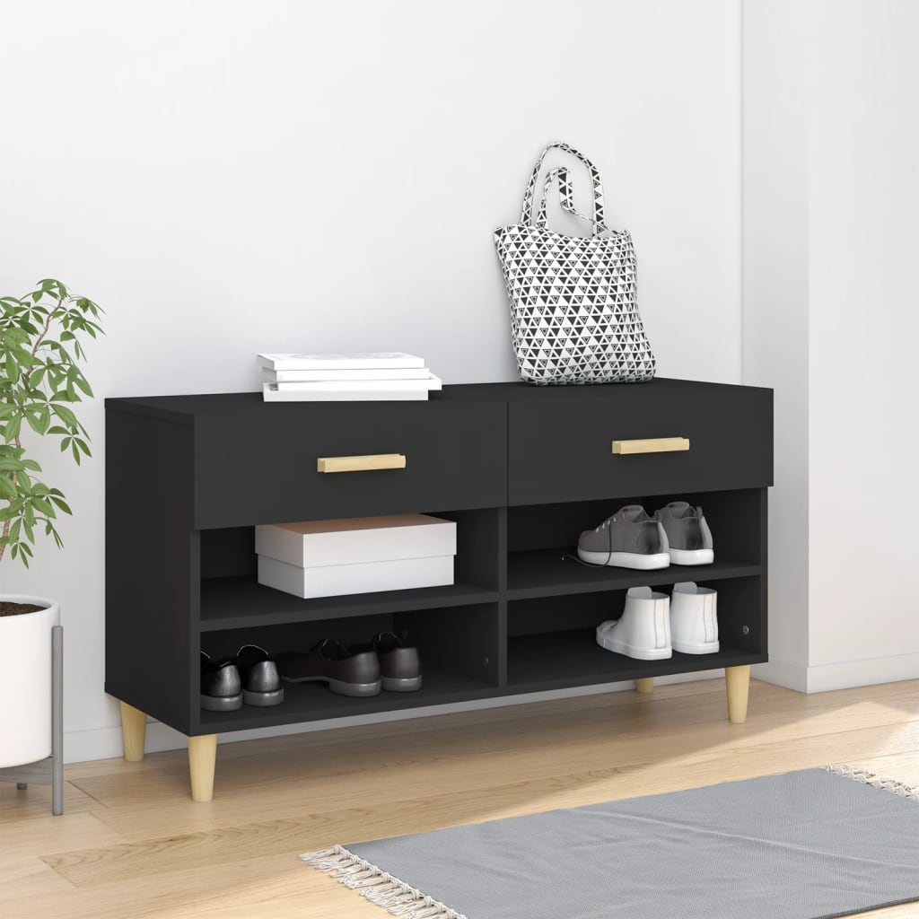Vidaxx Schuhschrank 102x35x55 cm eigentiertes Holzschwarz