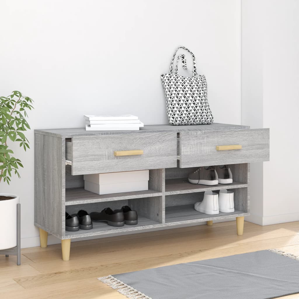 Vidaxx Schuhschrank 102x35x55 cm propertytiertes Holzgrau Sonoma Eiche Farbe