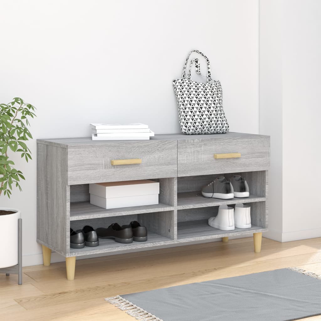 Vidaxx Schuhschrank 102x35x55 cm propertytiertes Holzgrau Sonoma Eiche Farbe