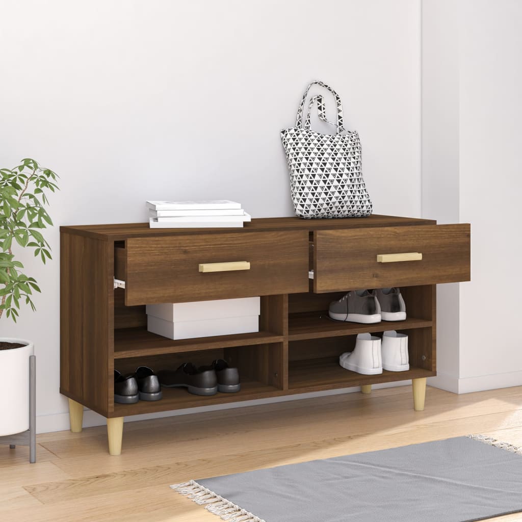 Vidaxx Schuhschrank 102x35x55 cm Schnittholzbraune Eiche Farbe
