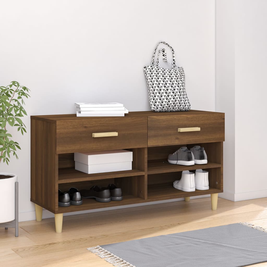Vidaxx Schuhschrank 102x35x55 cm Schnittholzbraune Eiche Farbe