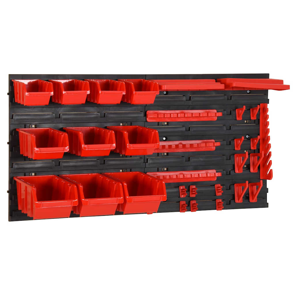 VidaXL 35-teiliges Sortiersystem-Set 77x39 cm Polypropylen rot und schwarz