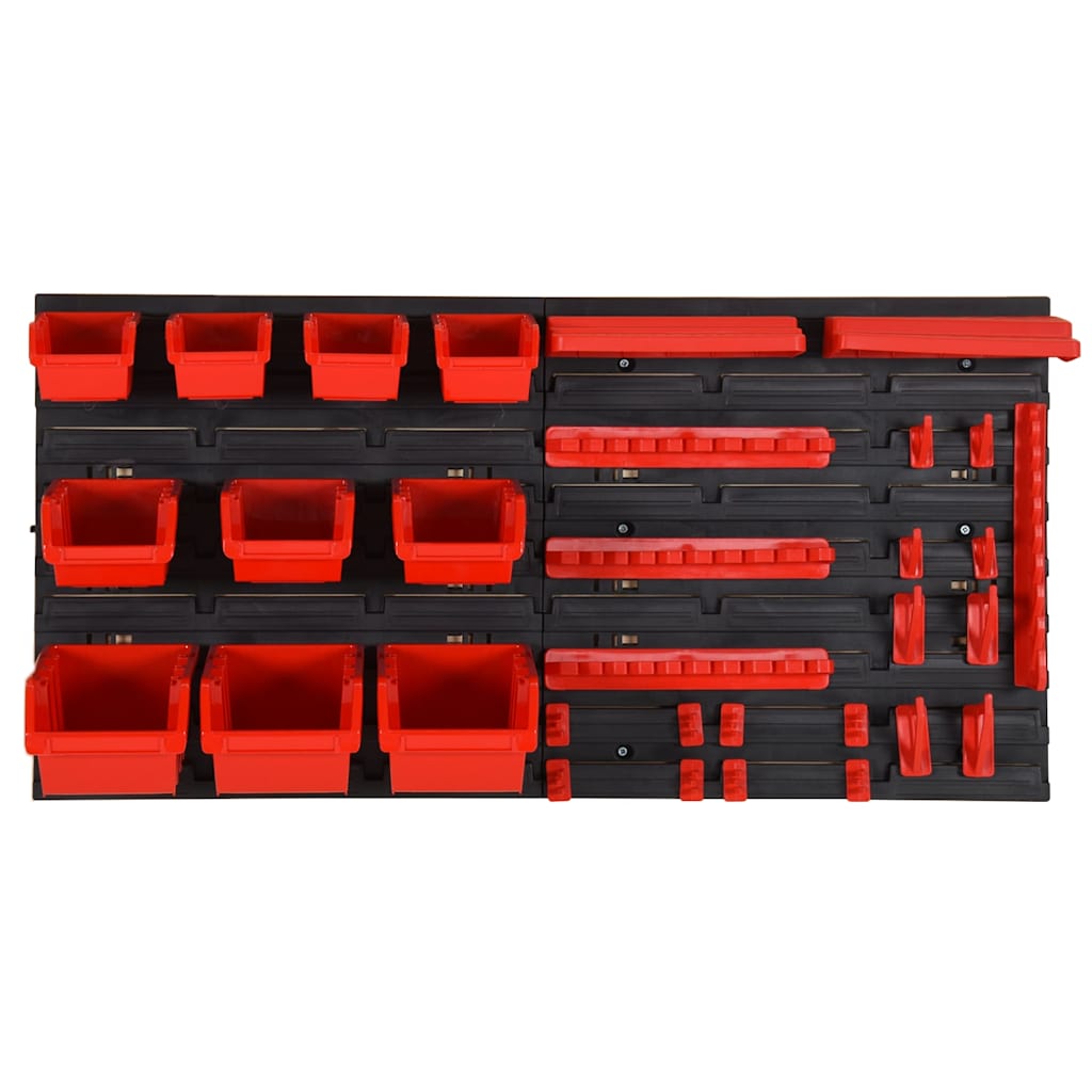 VidaXL 35-teiliges Sortiersystem-Set 77x39 cm Polypropylen rot und schwarz