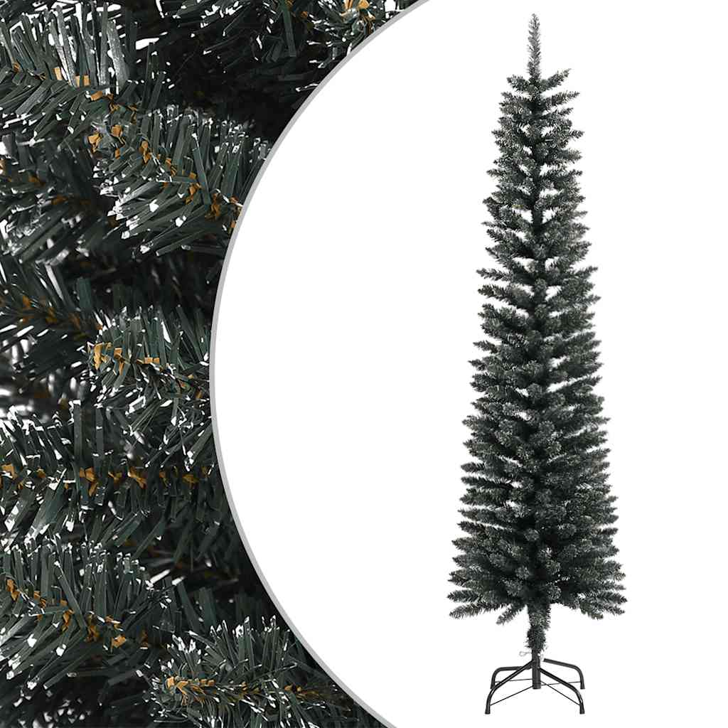 VidaXL Künstlicher Weihnachtsbaum mit Ständer, schmal, 180 cm, PVC, Grün