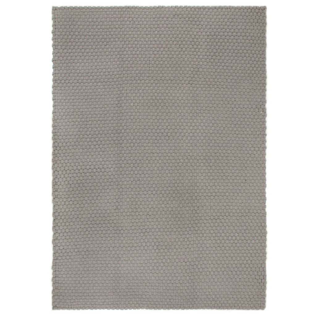 VIDAXL Rechteckig 160x230 cm Baumwollgrau