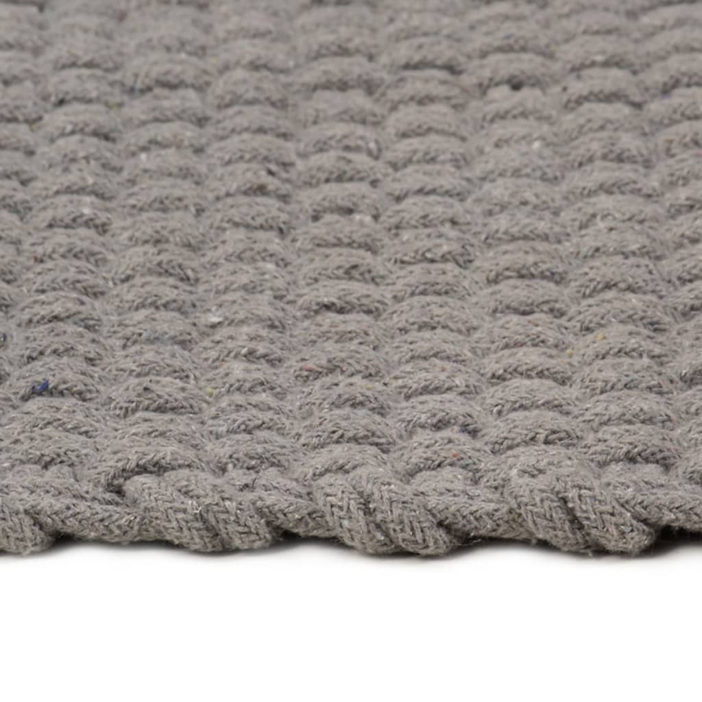 VIDAXL Rechteckig 160x230 cm Baumwollgrau