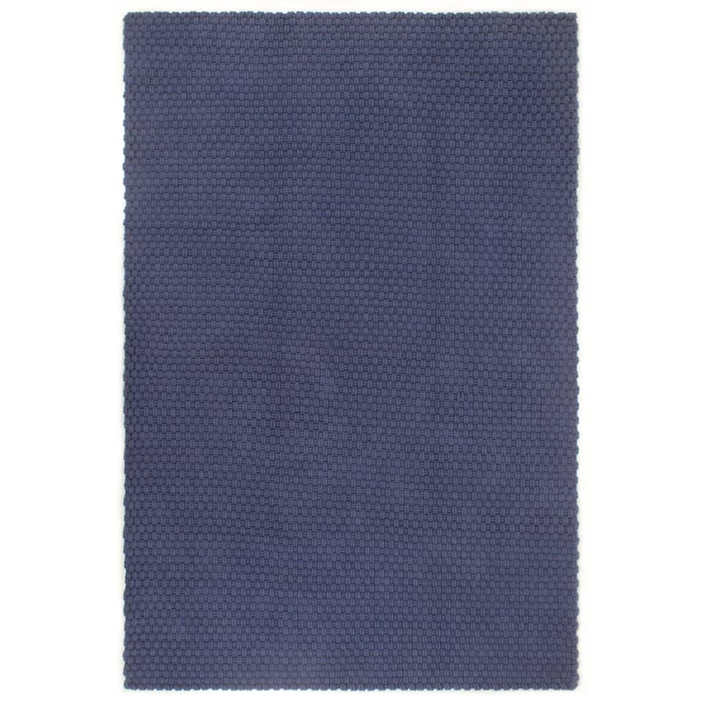 VIDAXL Rechteckig 120x180 cm Baumwolle Marineblau