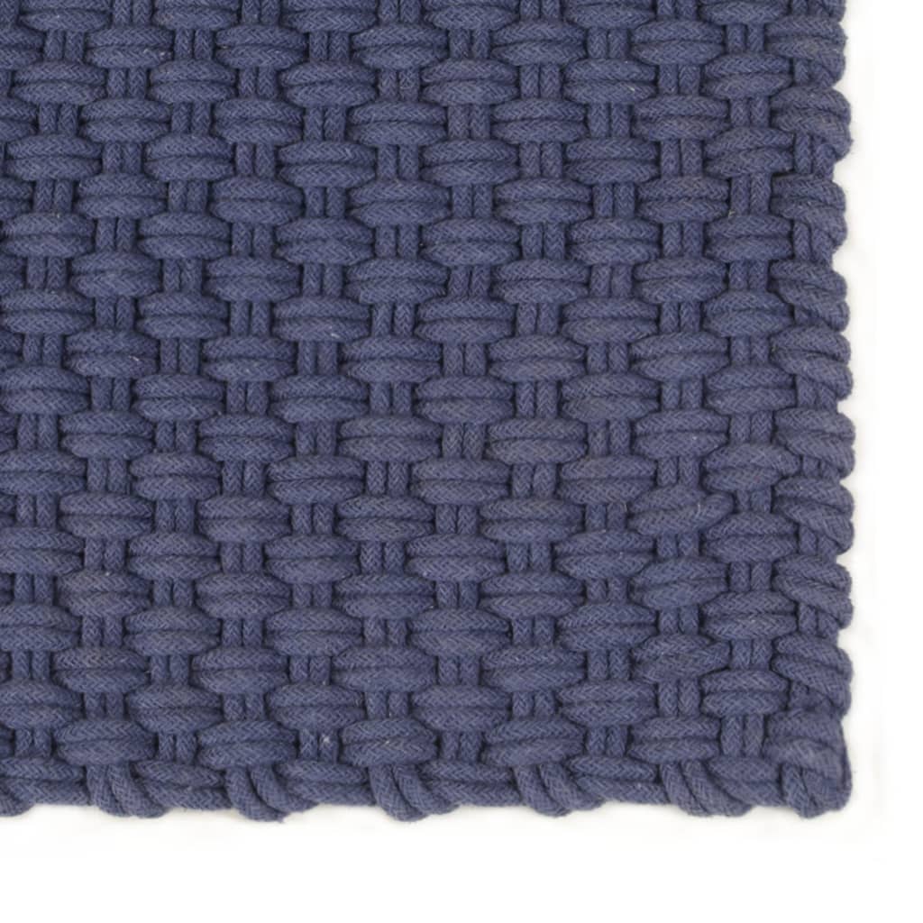 VIDAXL Rechteckig 120x180 cm Baumwolle Marineblau