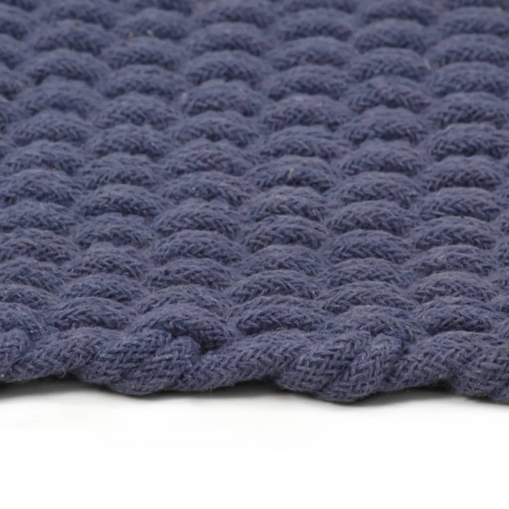 VIDAXL Rechteckig 120x180 cm Baumwolle Marineblau