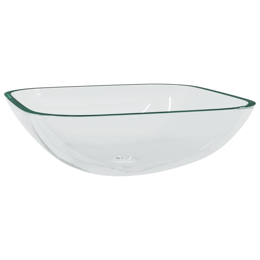 Vidaxl wasbak 42x42x14 cm glas transparant