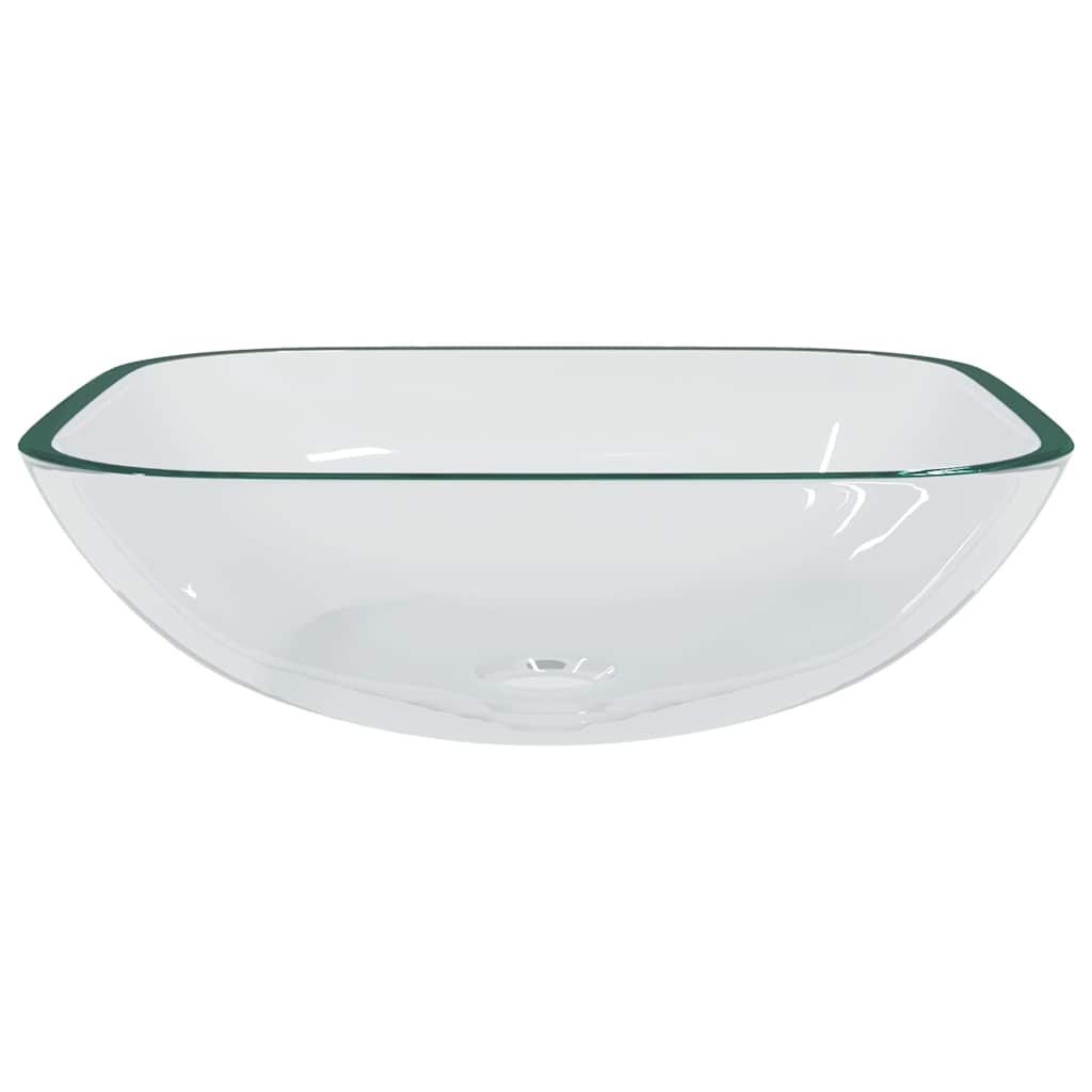 Vidaxl wasbak 42x42x14 cm glas transparant
