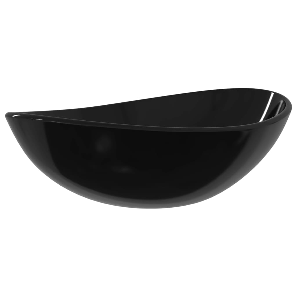 VIDAXL WASCHBECKEN 54,5X35X15,5 CM Temperiertes Glas schwarz