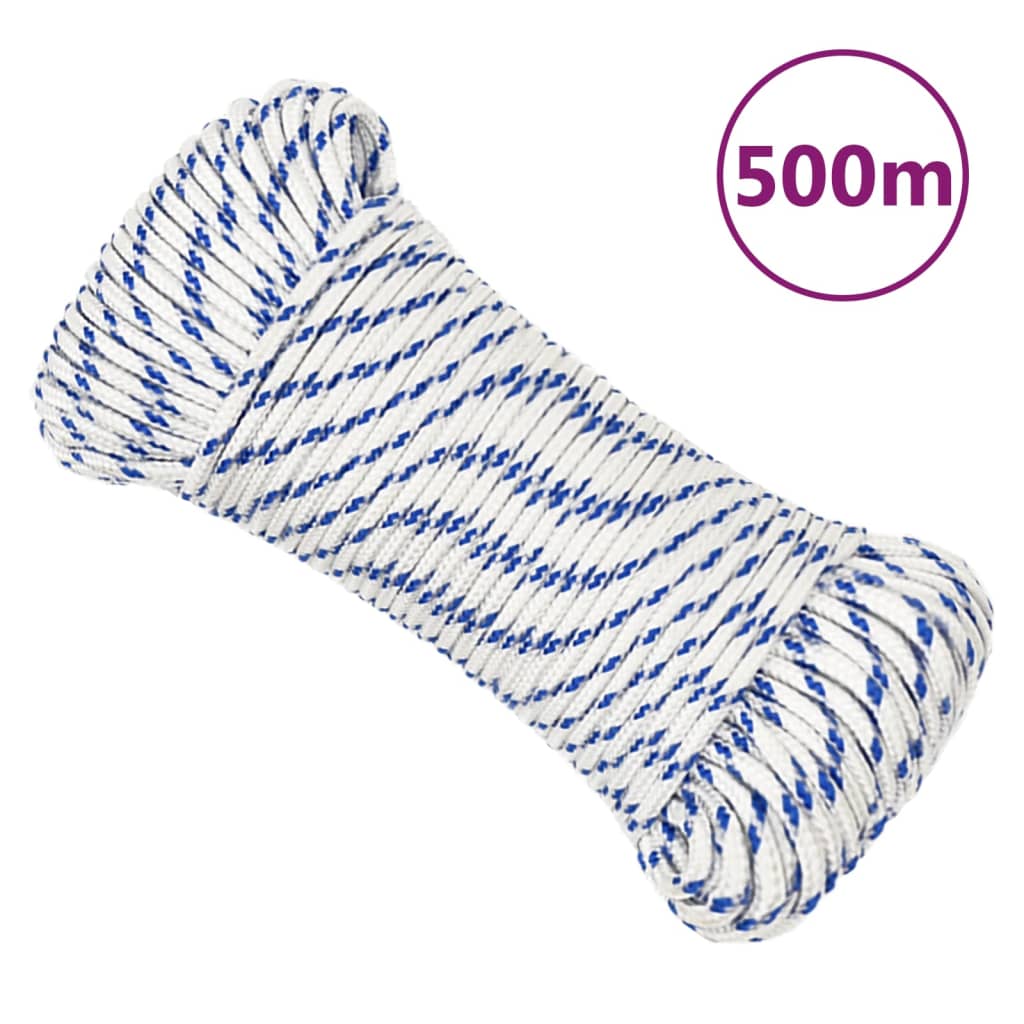 VidaXL Bootsseil 5 mm 500 m Polypropylen Weiß