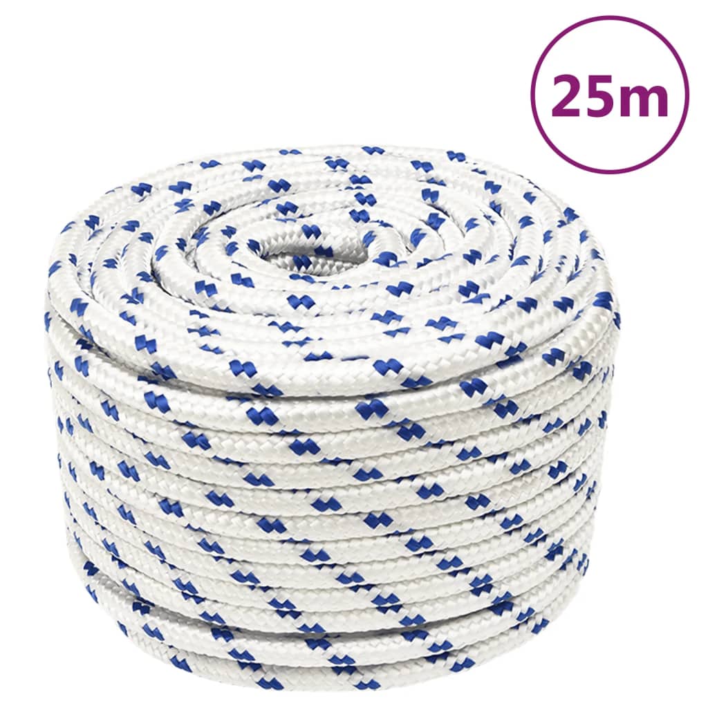 VidaXL Bootsseil 12 mm 25 m Polypropylen Weiß