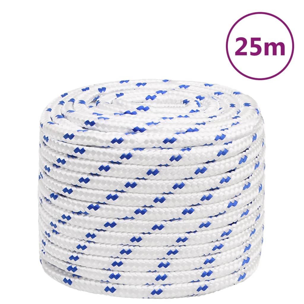 VidaXL Bootsseil 18 mm 25 m Polypropylen Weiß