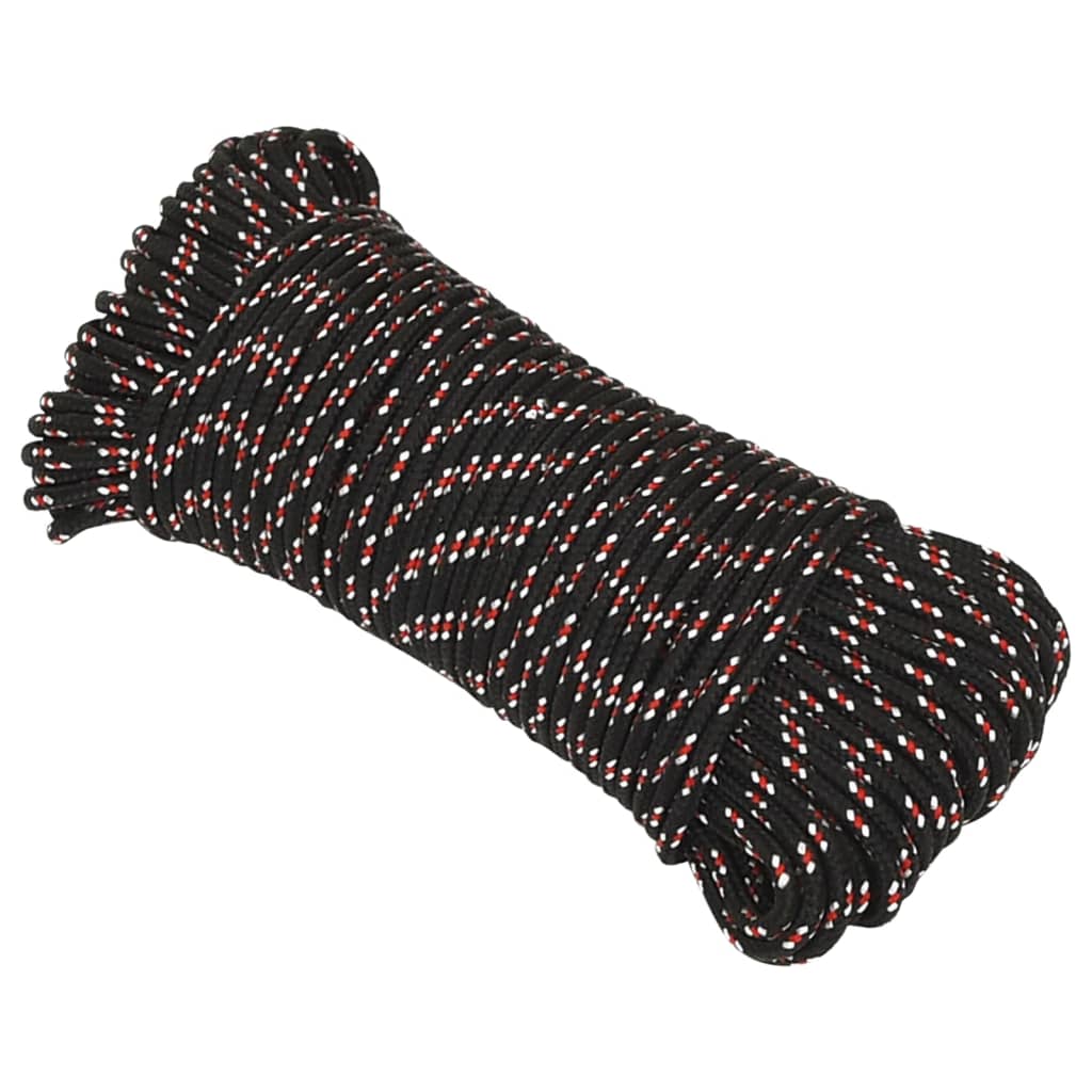 VidaXL Bootsseil 5 mm 50 m Polypropylen Schwarz