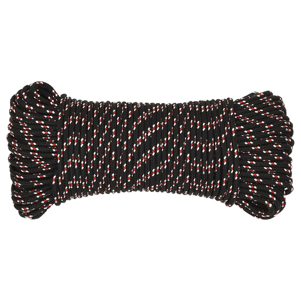 VidaXL Bootsseil 5 mm 50 m Polypropylen Schwarz