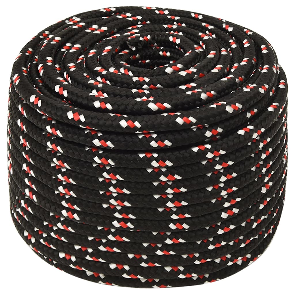 VidaXL Bootsseil 12 mm 25 m Polypropylen Schwarz