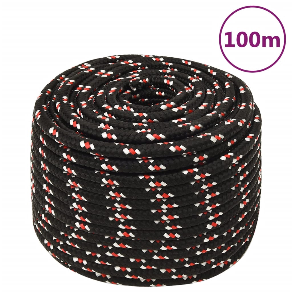 VIDAXL - Koffer - Seil 12 mm 100 m Polypropylen schwarz