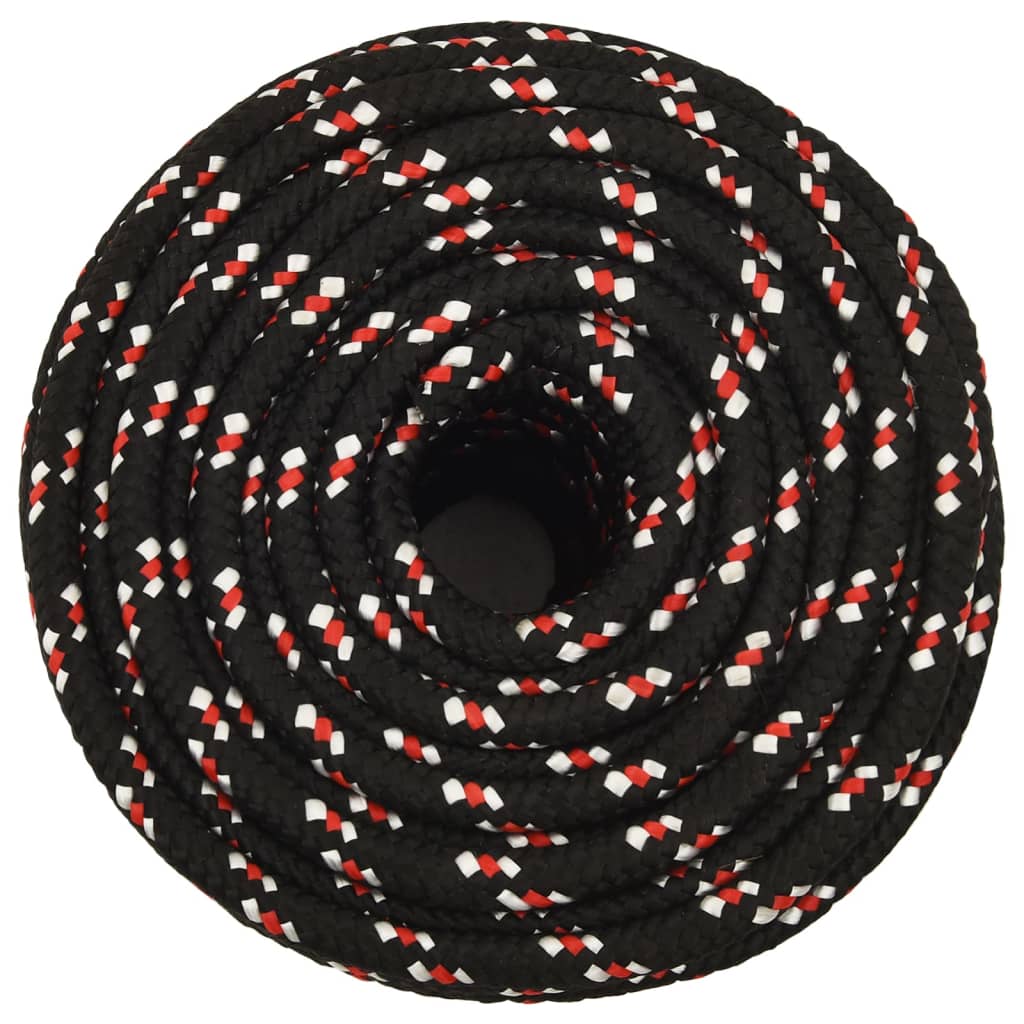 VidaXL Bootsseil 14 mm 25 m Polypropylen Schwarz