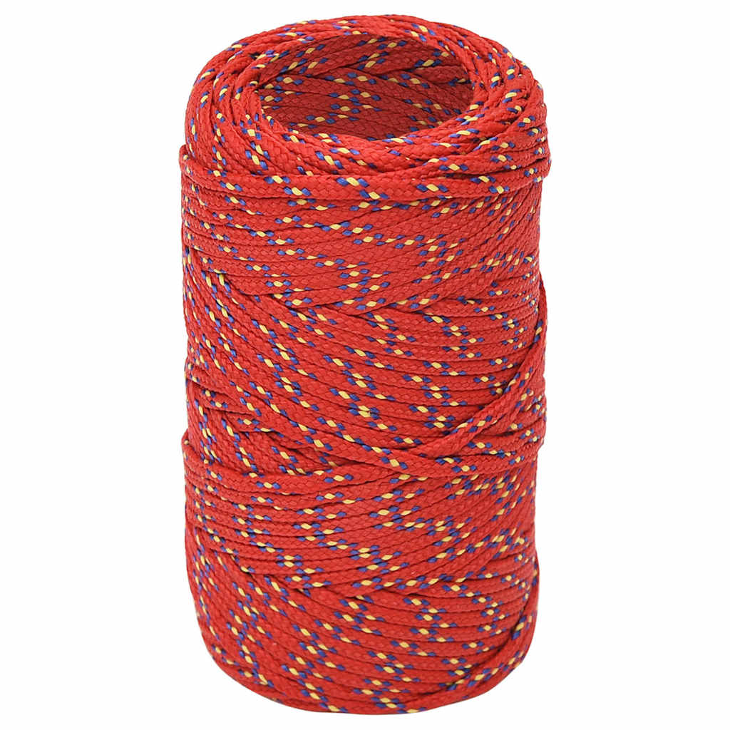 VidaXL Bootsseil 2 mm 50 m Polypropylen Rot