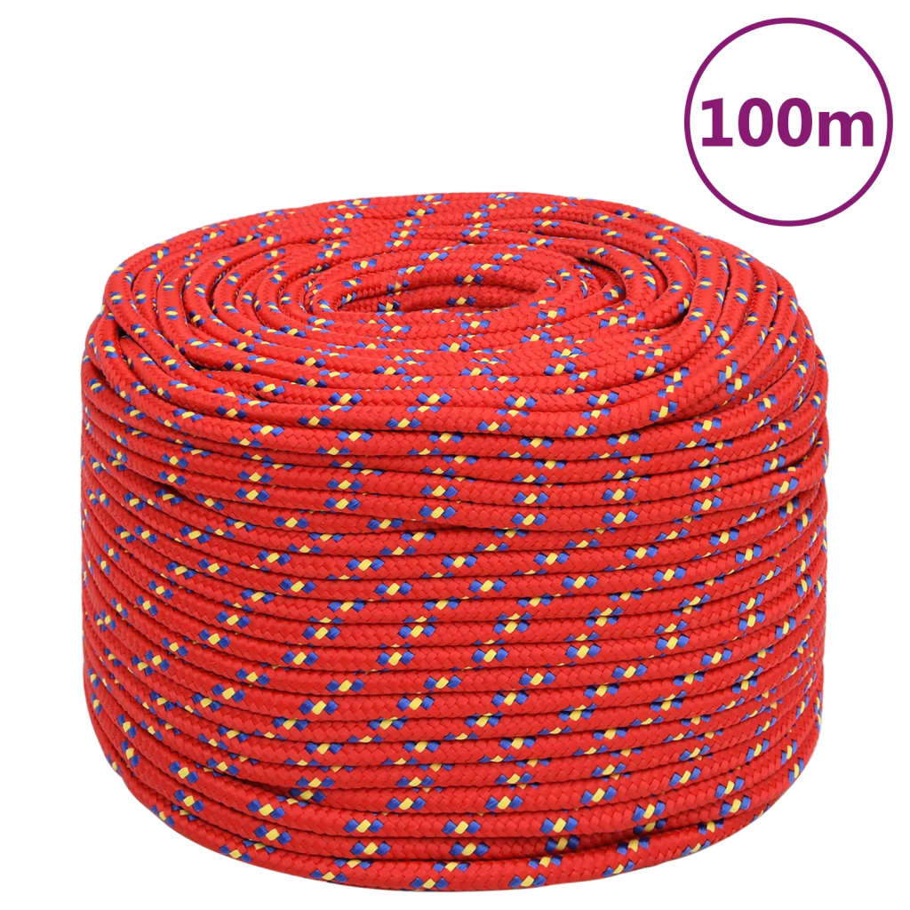 VidaXL Bootsseil 10 mm 100 m Polypropylen Rot