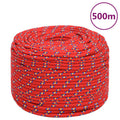 Vidaxl -Bootsseil 10 mm 500 m Polypropylen rot