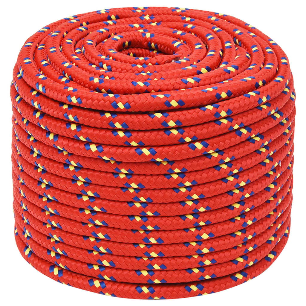 VidaXL Bootsseil 12 mm 25 m Polypropylen Rot