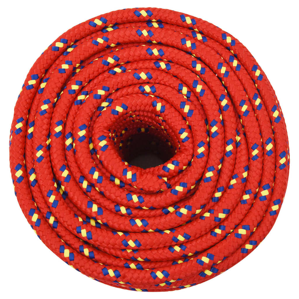 VidaXL Bootsseil 12 mm 25 m Polypropylen Rot