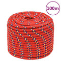 Vidaxl -Bootsseil 14 mm 100 m Polypropylen rot