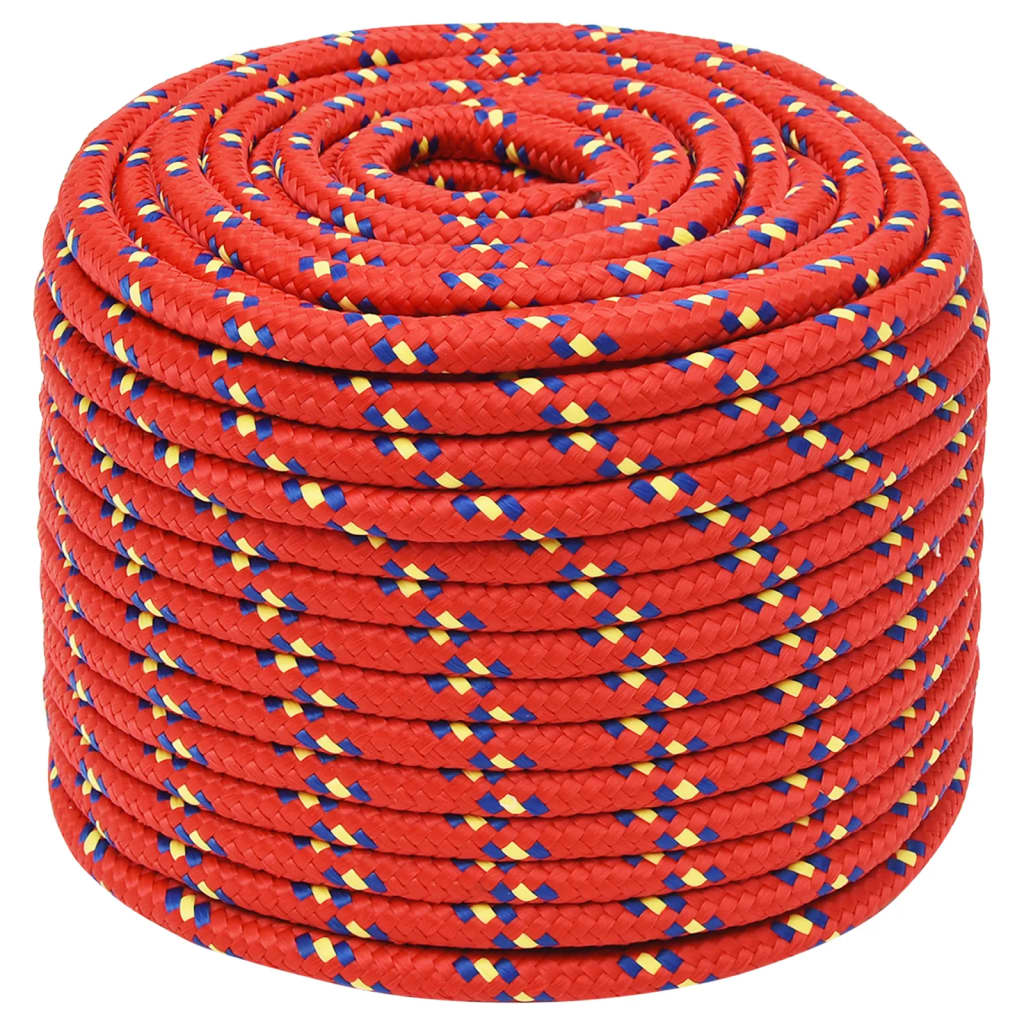 Vidaxl -Bootsseil 14 mm 100 m Polypropylen rot