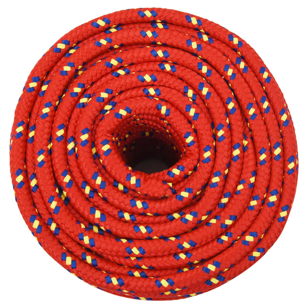 Vidaxl -Bootsseil 14 mm 100 m Polypropylen rot
