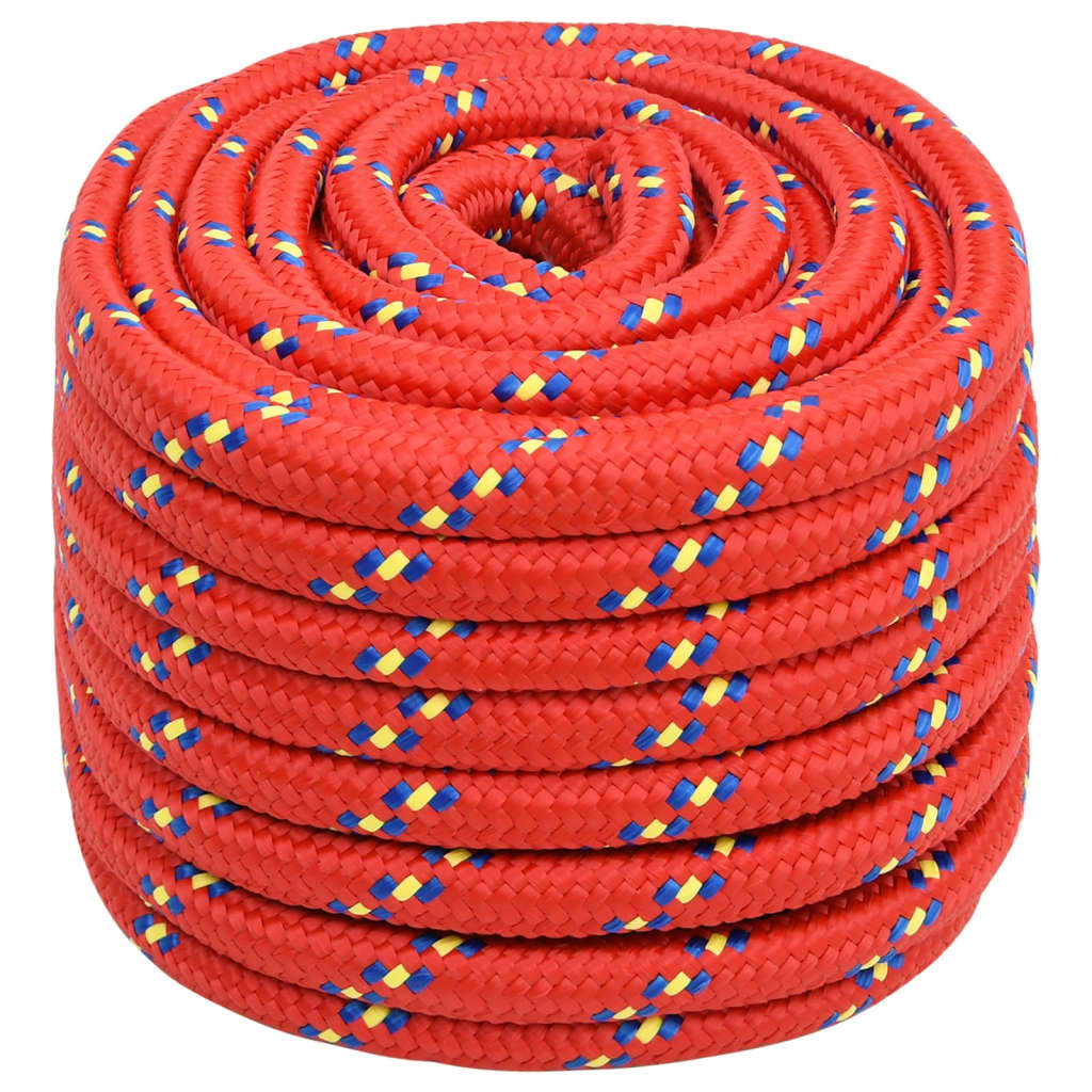 Vidaxl -Bootsseil 20 mm 50 m Polypropylen rot