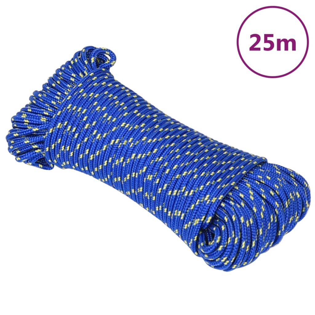 VidaXL Bootsseil 3 mm 25 m Polypropylen Blau