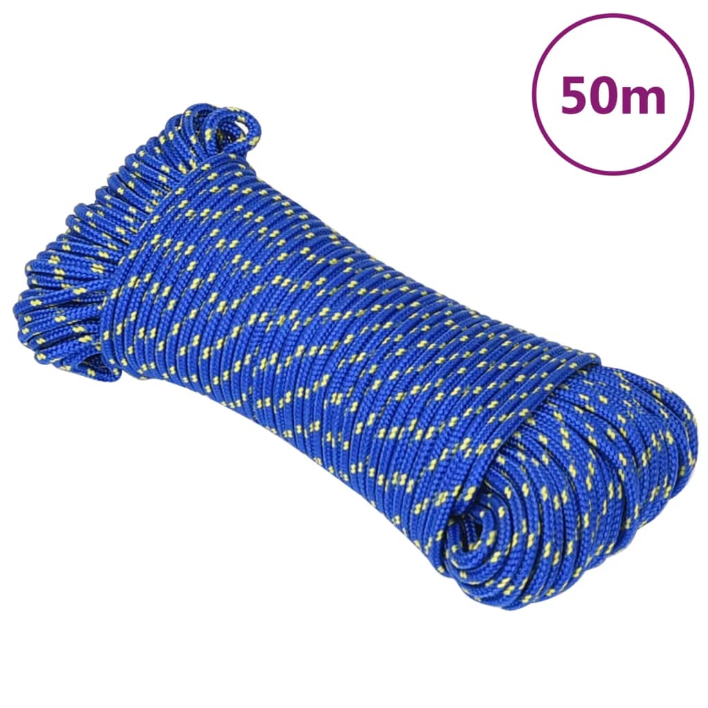 VidaXL Bootsseil 4 mm 50 m Polypropylen Blau