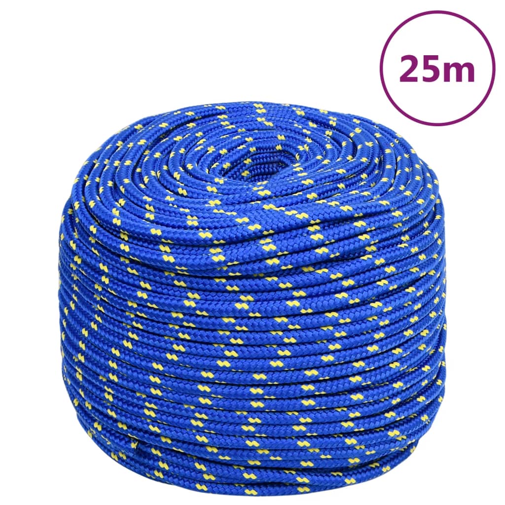 VidaXL Bootsseil 8 mm 25 m Polypropylen Blau