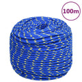 VidaXL Bootsseil 10 mm 100 m Polypropylen Blau