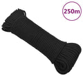 VidaXL Bootsseil 3 mm 250 m Polypropylen Schwarz