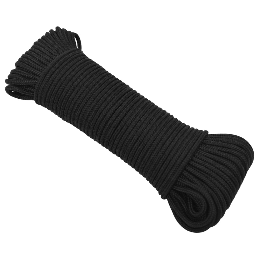 VidaXL Bootsseil 3 mm 250 m Polypropylen Schwarz