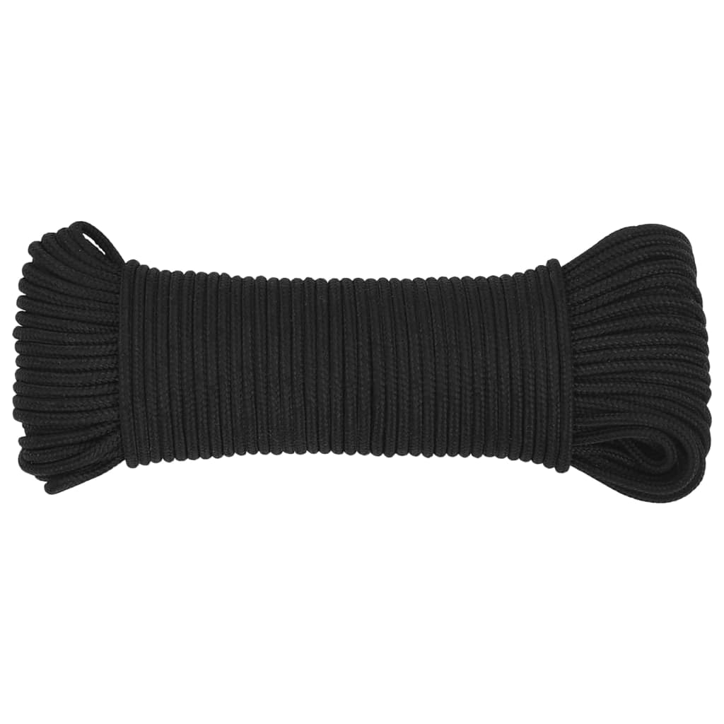 VidaXL Bootsseil 3 mm 250 m Polypropylen Schwarz