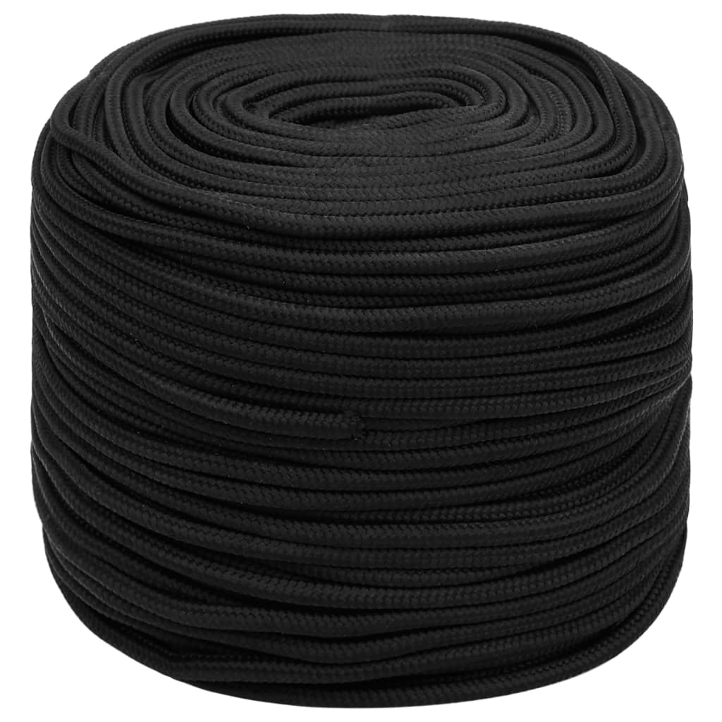VidaXL Bootsseil 8 mm 100 m Polypropylen Schwarz