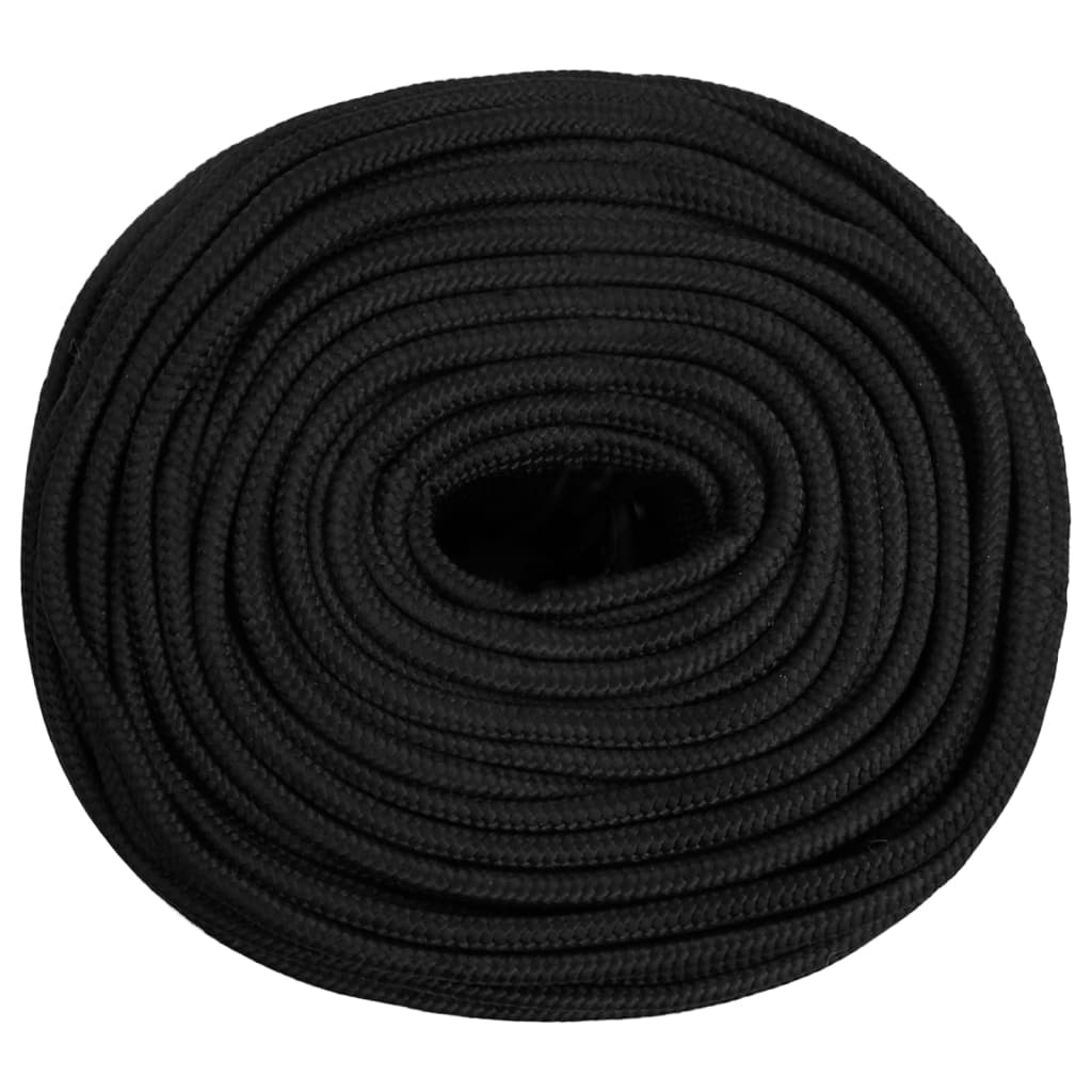VidaXL Bootsseil 10 mm 100 m Polypropylen Schwarz