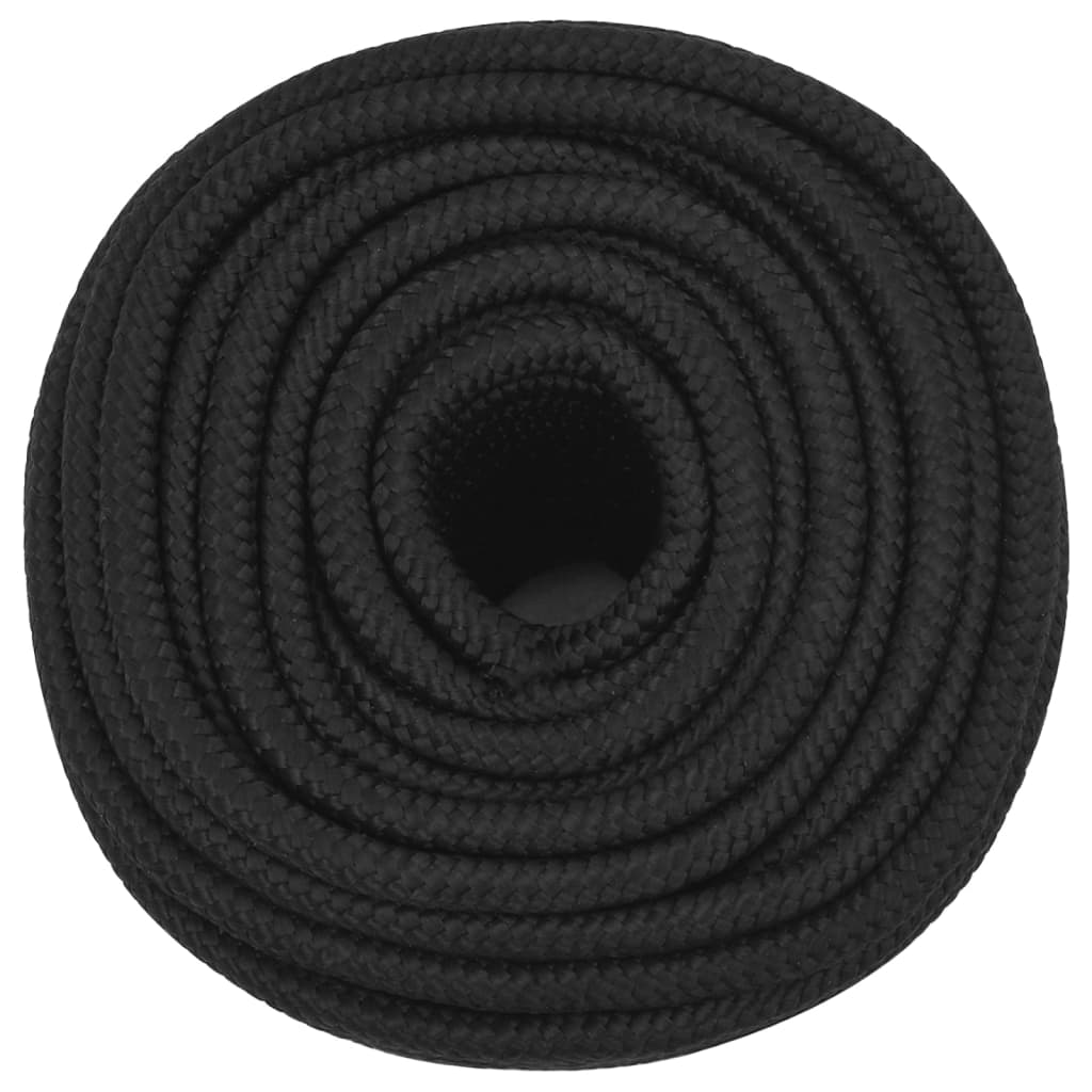VidaXL Bootsseil 14 mm 50 m Polypropylen Schwarz